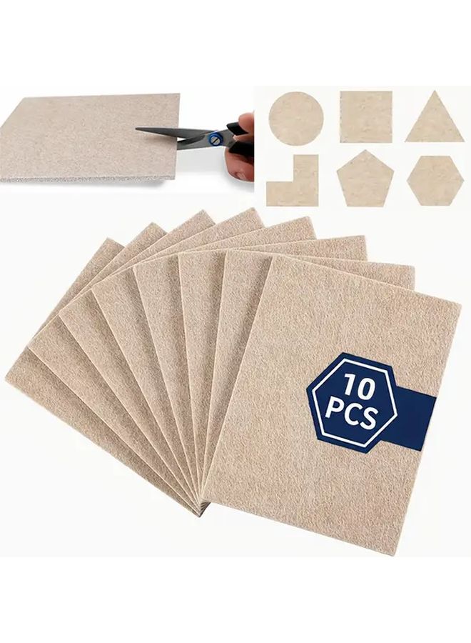 وسادات الأثاث البنية من اللباد 10 قطع حاميات الأرضية للكراسي للأرضيات الخشبية الصلبة - Image 1